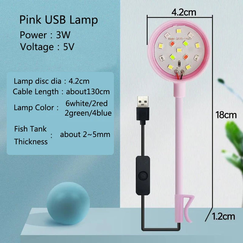 3W 5V USB Aquarium Light LED Waterproof Fish Tank Lighting Underwater Fish Lamp Aquariums Decor Plant Lamp Mini Fish Tank Light