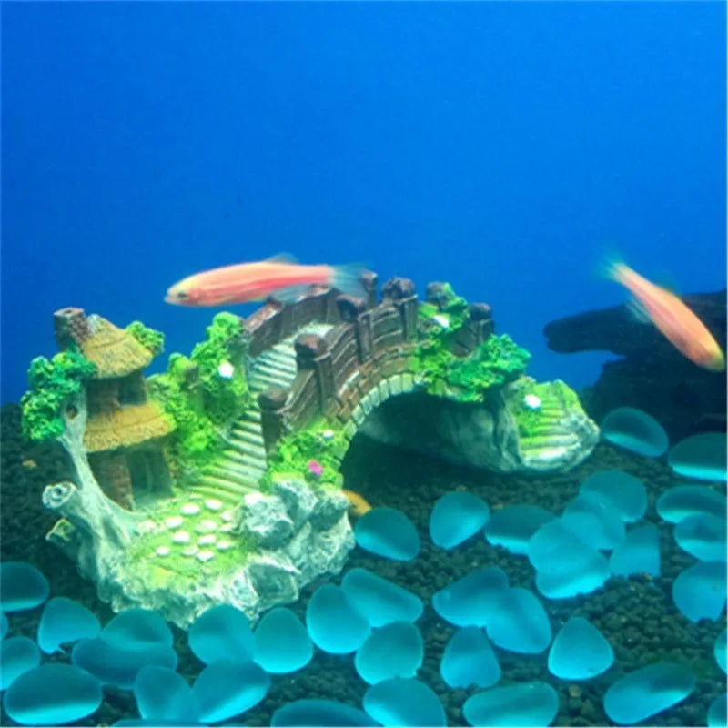 Aquarium Fish Tank Artificial Bridge Resin Ornament Cave Aquarium Fish Tank Decoration Accessories Aquatic Pets Fish Accessories