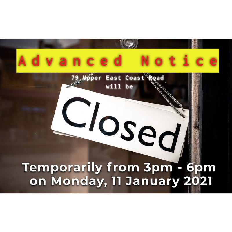 Temporarily Closing Annoucement on 11 Jan 2021.