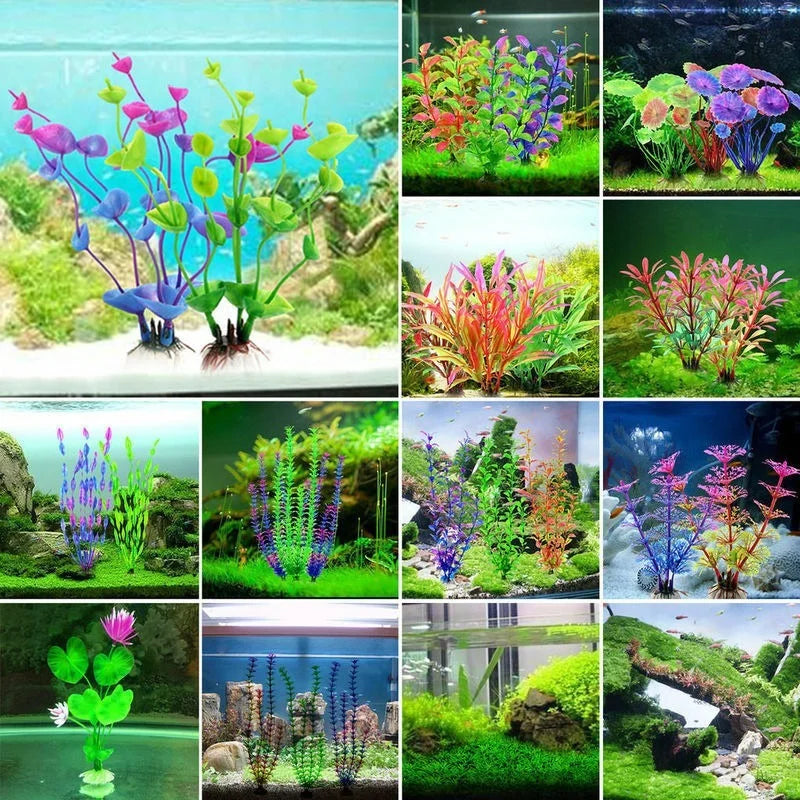 1Pc 5-12CM Grass Aquarium Decoration Water Weeds Ornament Plastic Plant Fish Tank Aquarium Decoration Accessories