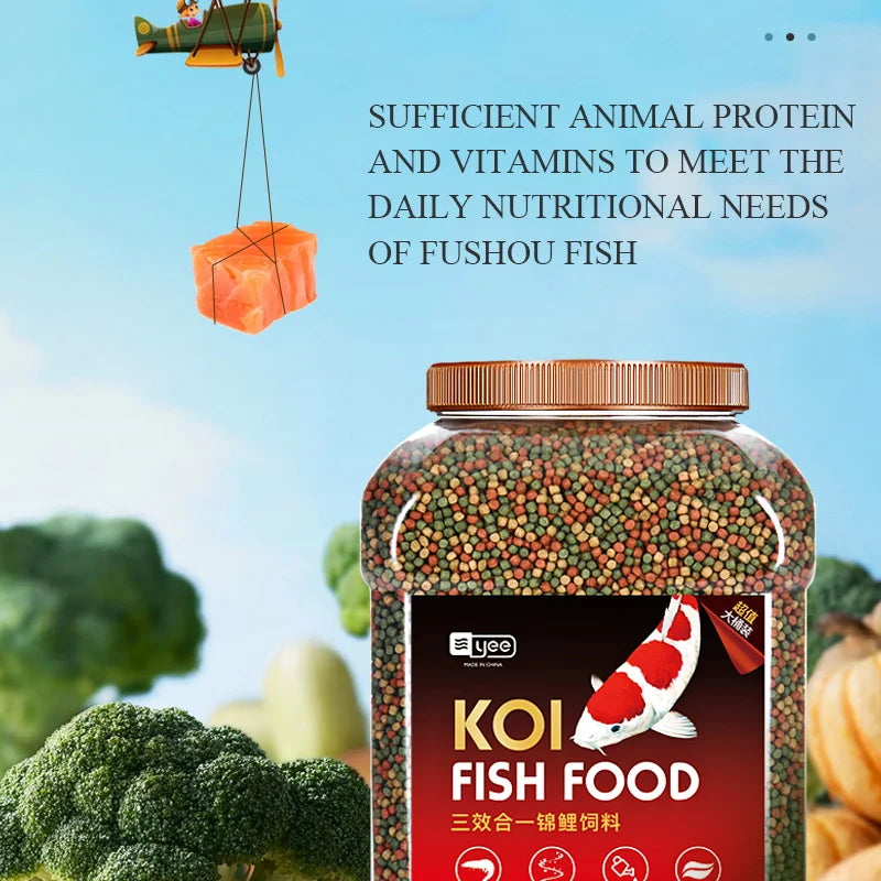 Granular Mixed Koi Fish Food Gold Fish Feed Bagged Pets Supplies