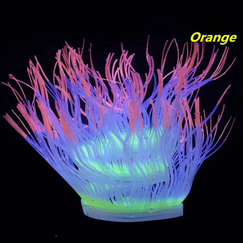 Fluorescent Simulation Silicone Sea Anemone Aquarium Fish Tank Landscape Decor Coral Emulation Plant Decoration Home Ornament