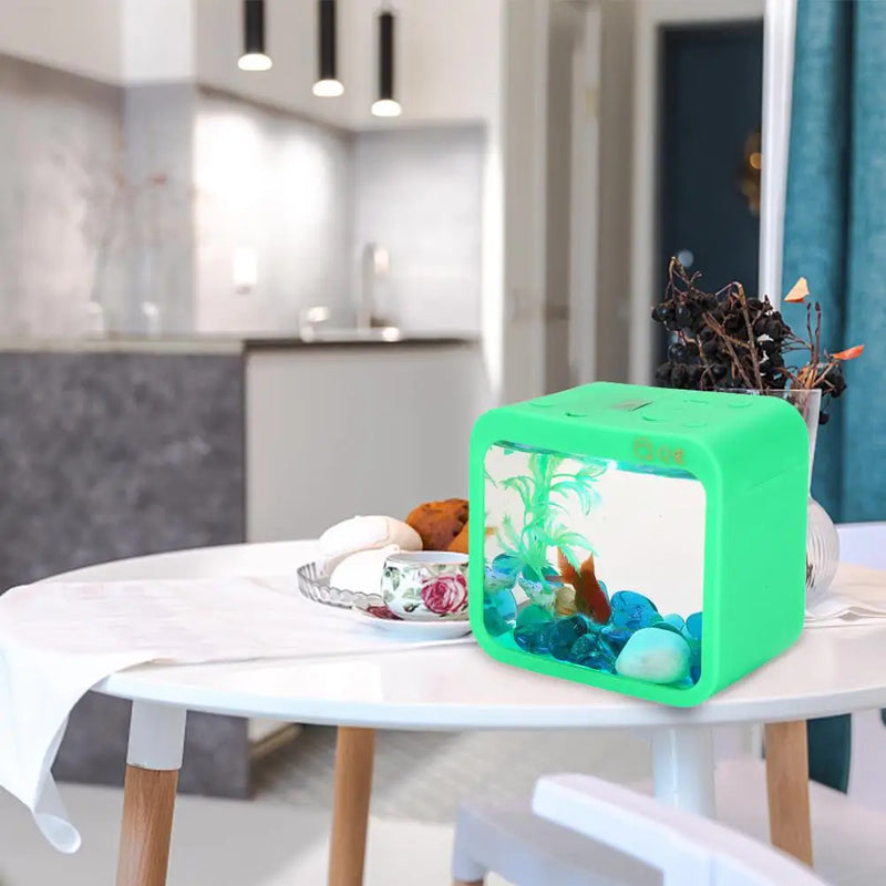 6 Colors Fish Box with Light Creative Detachable Mini Case Fish Tank Aquarium Accessories Decoration