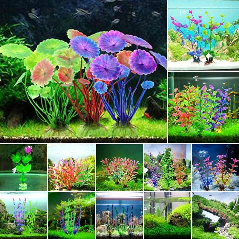 1Pc 5-12CM Grass Aquarium Decoration Water Weeds Ornament Plastic Plant Fish Tank Aquarium Decoration Accessories
