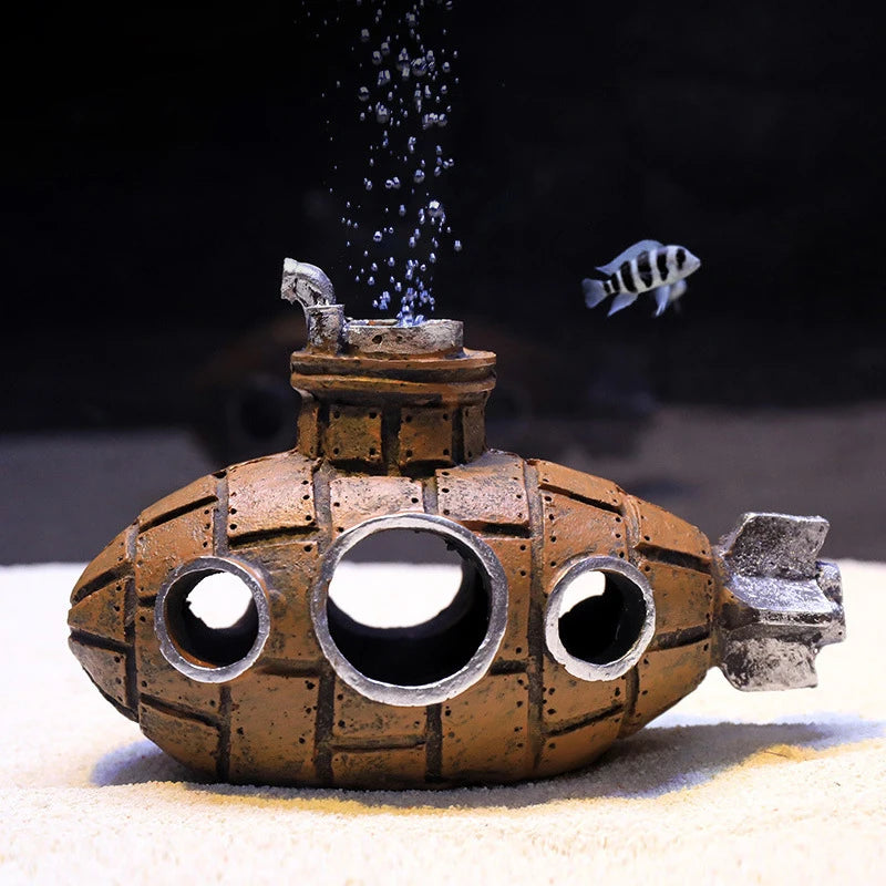 1 PC Random Color Fish Tank Aquarium Decorative Housing Ornaments Submarine Fish Tank Landscaping Breeding House Spawning D9176