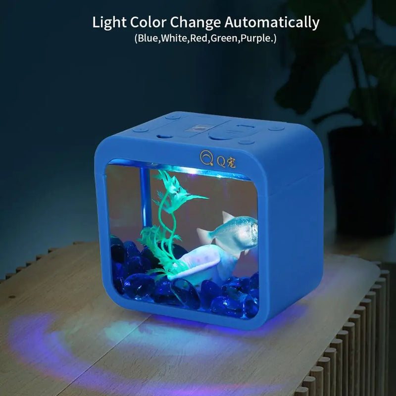 6 Colors Fish Box with Light Creative Detachable Mini Case Fish Tank Aquarium Accessories Decoration