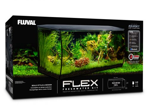 Fluval FLEX Freshwater Aquarium Kit, 123 L (32.5 US Gal), Black - Fresh N Marine
