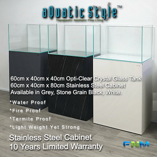 Aquatic Style 60s Opti-Clear Tank with Stainless Steel Cabinet - Fresh N Marine