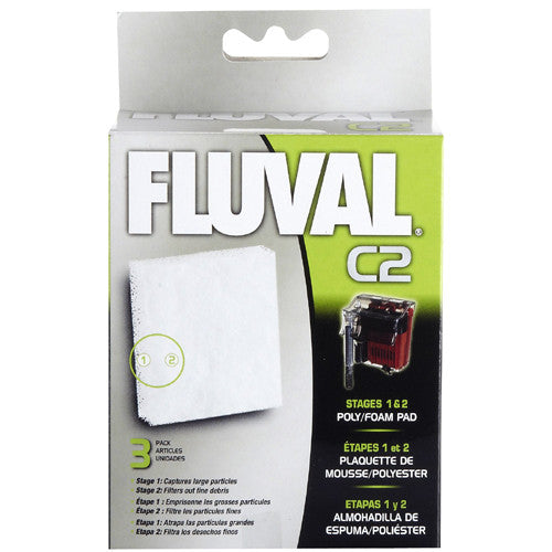 Fluval Poly Foam Pad for Fluval C2 Aquarium Filter 3 pk - Fresh N Marine