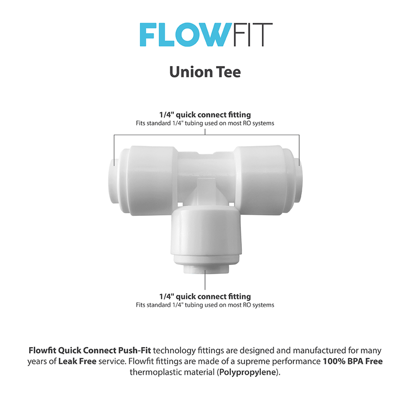 DM Fit Express Water 1/4" Union Tee Fitting Connection Parts for Water Filters / RO Systems - Fresh N Marine